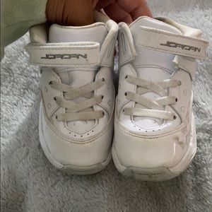 Kids White Jordan sneaker Shoes